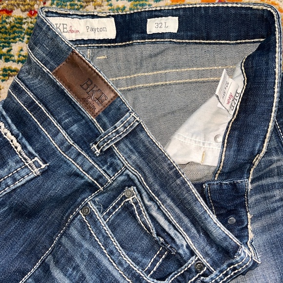 BKE Payton Jeans Womens 32x33 L Boot Cut Denim Blue Dark Wash Pants - Picture 5 of 6
